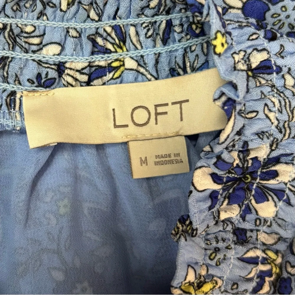 LOFT Blue Floral Blouse - Picture 8 of 10